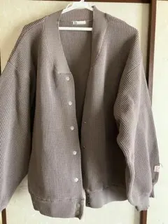 JaVa ワッフル編み カーディガン 長袖 ブラウン