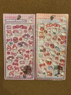 キティー&マイメロ、ボンボンドロップシール