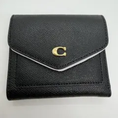 COACH 三つ折り財布 レザー ブラック　未使用品