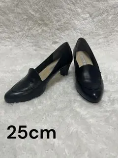 ☆極美品☆LE TALON レザー パンプス ローファー25cm 黒 ブラックのサムネイル