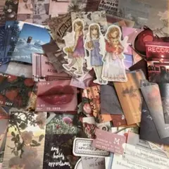 コラージュ素材　シール素材 100点