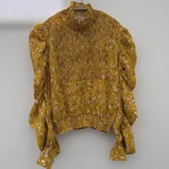 GOSPEL イエロー 花柄ブラウス