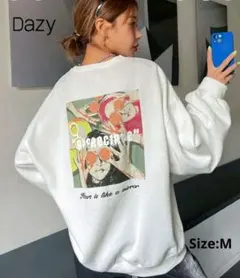 【DAZY】グラフィック ドロップショルダー スウェット