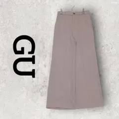 GU カットソーカラースラックスパンツ レディース ワイドパンツ (L) ピンク