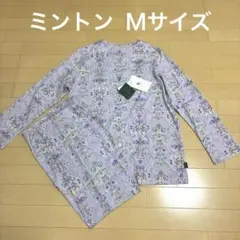 ミントン♪新品 長袖高級パジャマ Ｍサイズ ワコール　パープル　スムース地のサムネイル