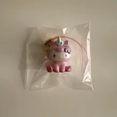 ハローキティ　トレーディングマスコットストラップ　ユニコーンピンク
