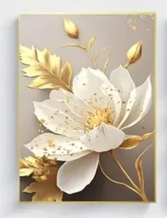 ✨✨✨秀麗品✨✨✨美しいホワイトゴールドの花のアート　デザイン変更できます