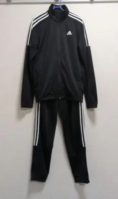 adidas ブラックジャージ上下セット Lサイズ