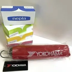 【新品】ヨコハマタイヤ 折り畳み傘 ＆ ネピア ミニボックスティッシュ 非売品