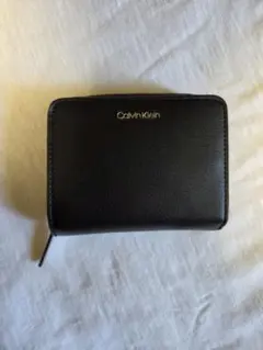 CalvinKlein 折り財布 ブラック ラウンドファスナー コンパクトレザー