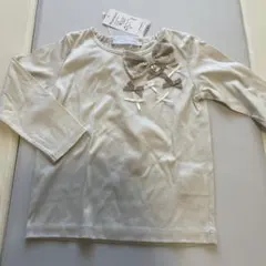 新品【タルティーヌエショコラ】リボンいっぱい薄手カットソー　100