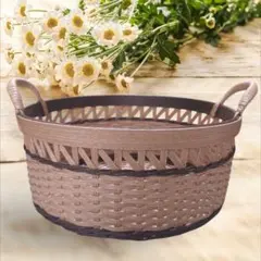 【ハンドメイド】クラフトバンド 籠 カゴ 小物入れ 透かし編み バスケット