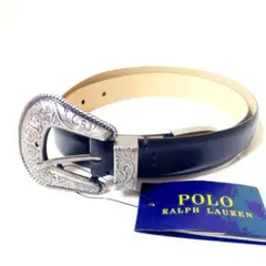 新品未使用 ポロラルフローレン 牛革 レザーベルト ブラック ユニセックス