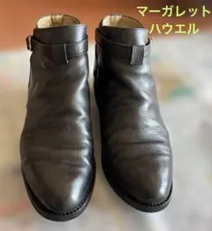 マーガレットハウエル　チャッカーブーツ　スムースレザー黒24㌢のサムネイル
