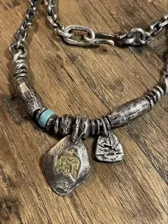 【SALE】イーグルチャーム ネックレス/ナバホ族 ヴィンテージ風 金鷹