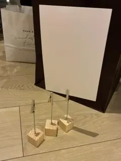 メモクリップスタンド/カード立て/カードクリップ　結婚式　木製　30個入