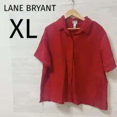 LANE BRYANT [XL] 半袖シャツ 赤 ブラウス レッド