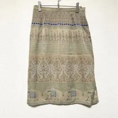 qq594 ジョルジュレッシュ/総柄/微光沢ひざ丈スカート/個性的/オシャレのサムネイル