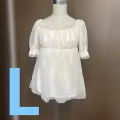 2way オフショルダー 半袖 トップス ホワイトLUNACION ペプラムのサムネイル