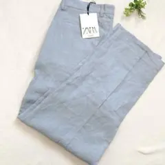 新品 ZARA ザラ リネンパンツ 麻100 スラックス 大きめ XL 春夏のサムネイル