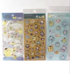 サンリオ シール ステッカー 3枚 ポムポムプリン シナモロール　ポチャコ