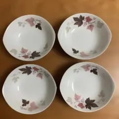 【昭和レトロ】NARUMI CHAINA葉模様 皿 4枚セットのサムネイル