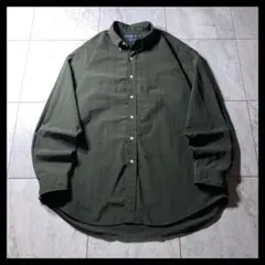 希少 90s ラルフローレン BLAKE ナイロンシャツ 長袖 刺繍 オリーブ