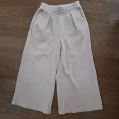 ストライプ コーデュロイ ワイドパンツ　150　薄ピンク