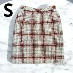 アプワイザー・リッシェ スカート ミニスカート レディース ツイード 白 ピンク