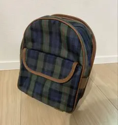 幼稚園 通園バッグ バックパック リュック チェック グリーン ネイビー