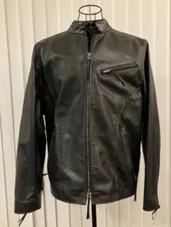 Liugoo Leathers メッシュレザ－シングルライダースジャケット