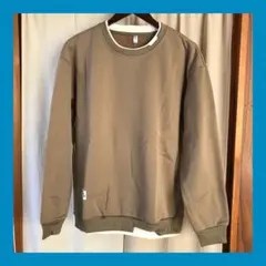 Tシャツ メンズ 長袖 裏起毛スウェット 秋 冬 服 無地 2XL オリーブ