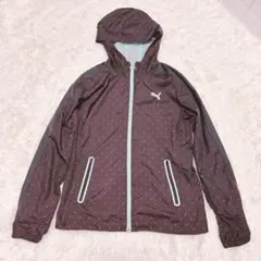 プーマ PUMA ウインドブレーカー レディースS黒 水色 ドット