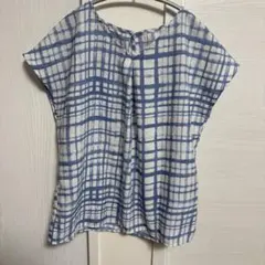 RHYTHM CITY TAILOR 半袖 ブラウス チェック柄 Mのサムネイル