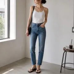 リーバイス711［25］大人カジュアル◎色落ち加工◎ストレッチスキニーデニムのサムネイル