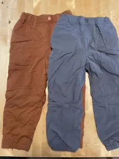 ユニクロ　キッズ ボトムス オレンジ グレー 100cm ２着！