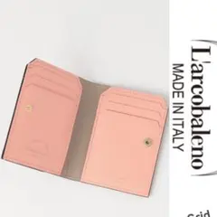 ラルコバレーノ スマートカードウォレット ベージュ×ピンク ミニ財布のサムネイル