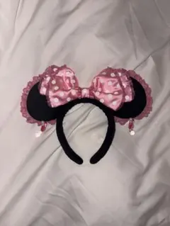 ピンクカチューシャ ディズニー 水玉