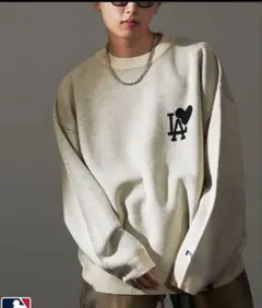 PUBLUXMLB 別注 ハートロゴジャガードニット