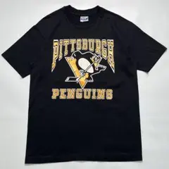 美品 80s NHL ペンギンズ USA製 ビンテージTシャツ L 黒 8628のサムネイル