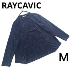 美品　レイキャビック　チュニック ネイビー ローズ柄　長袖トップス　Ｍ　薔薇