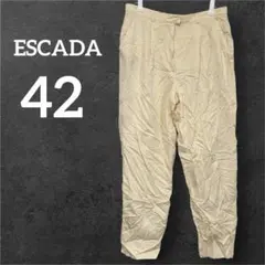 ESCADA 【42】ウール100% パンツ ベージュ 高級ウール 裏地付きのサムネイル