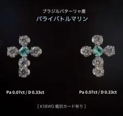 JF108☆高級 パライバトルマリン ダイヤ0.56ct pt ピアス 鑑付 - メルカリ