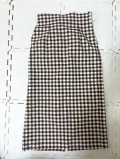 GU チェック柄タイトスカート