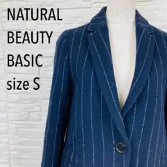 Natural Beauty Basic チェスターコート ストライプ　Sサイズのサムネイル