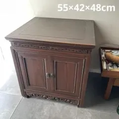 木製　唐木家具　キャビネット　カップボード　ヴィンテージ　李朝　両開き　棚