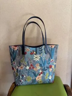 ボタニカル ジャガード トートバッグ 花柄 A4対応