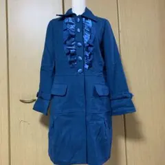 ブルーグリーンフリルコート