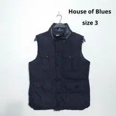 House of Blues ダウンベスト 牛革 3 ブラック レザーのサムネイル