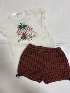 ファミリア　おはなしTシャツとかぼちゃショートパンツセット　90cm
